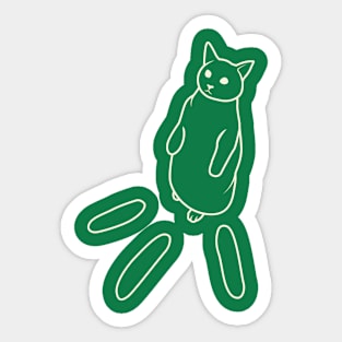 Lineart Cute Cat Cucumber Meme Sticker